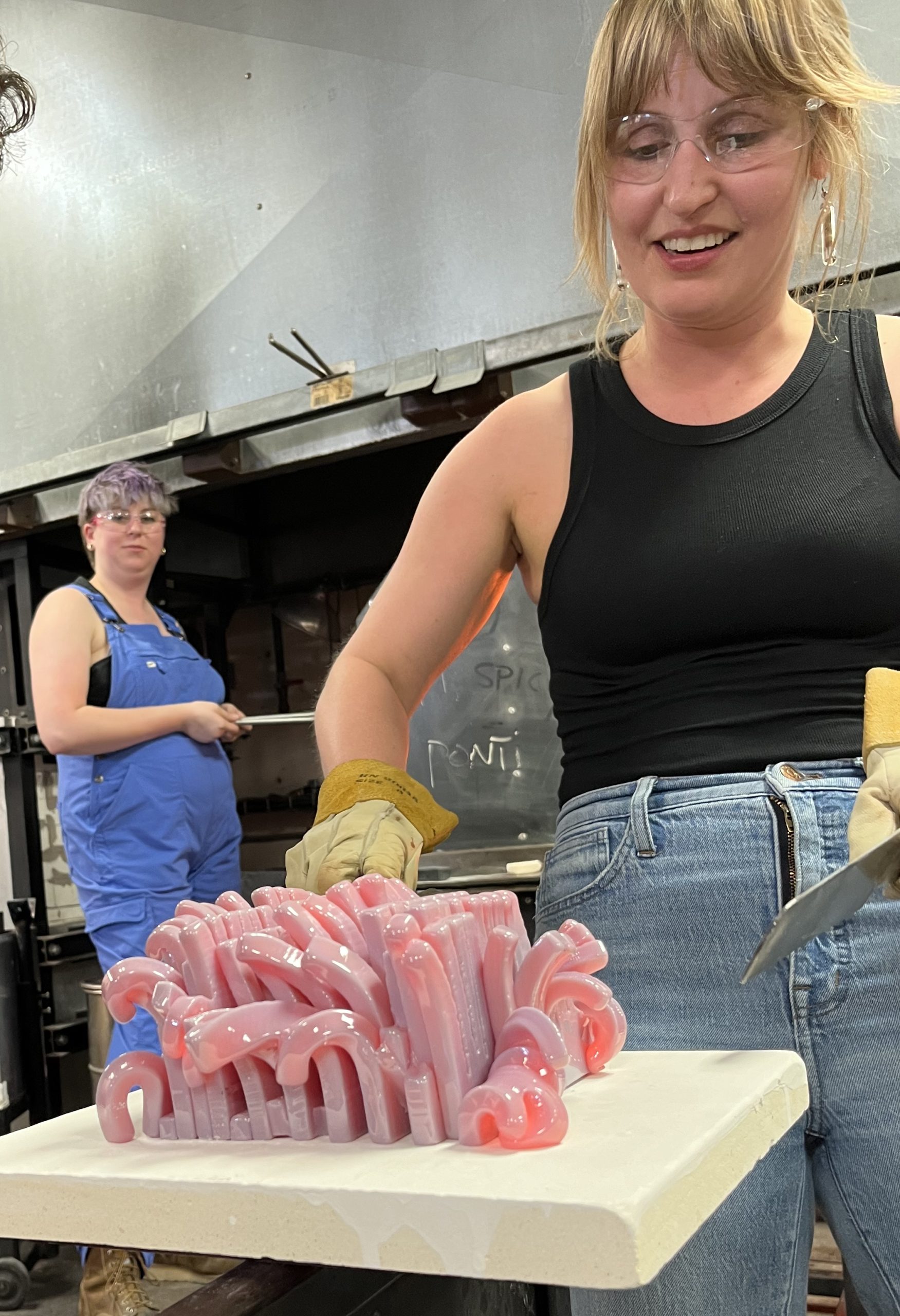 Morgan Gilbreath making glass art